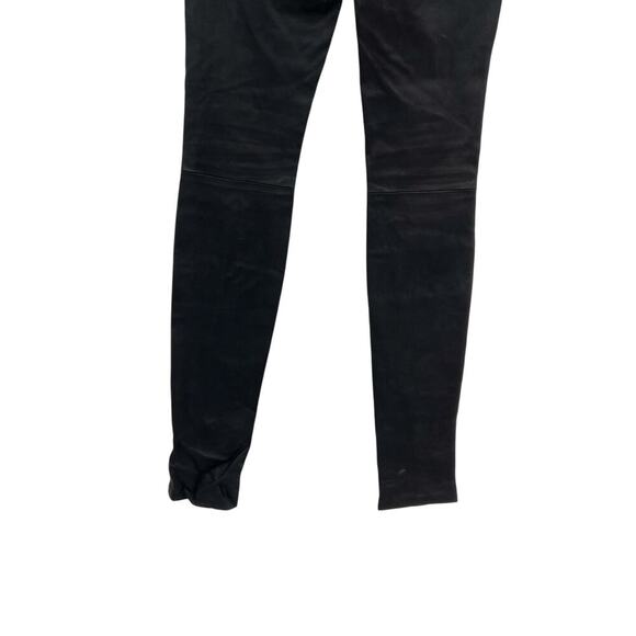 Helmut Lang Black Leather Pull-On Skinny Legging Moto Pants Size 0 *Flawed - Picture 8 of 11